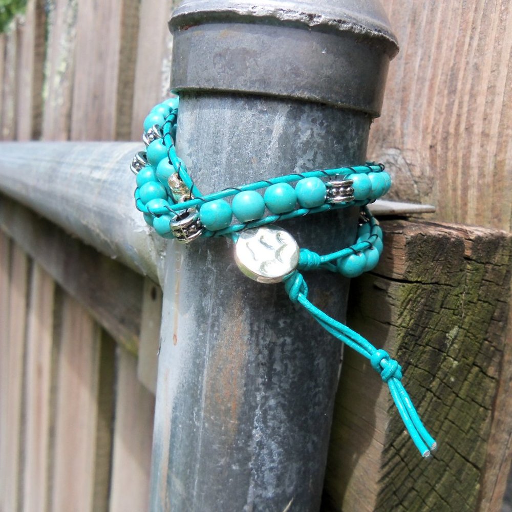 Handmade turquoise wrap